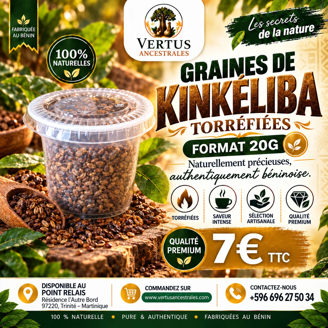 Graines de kinkéliba torréfiées 20g