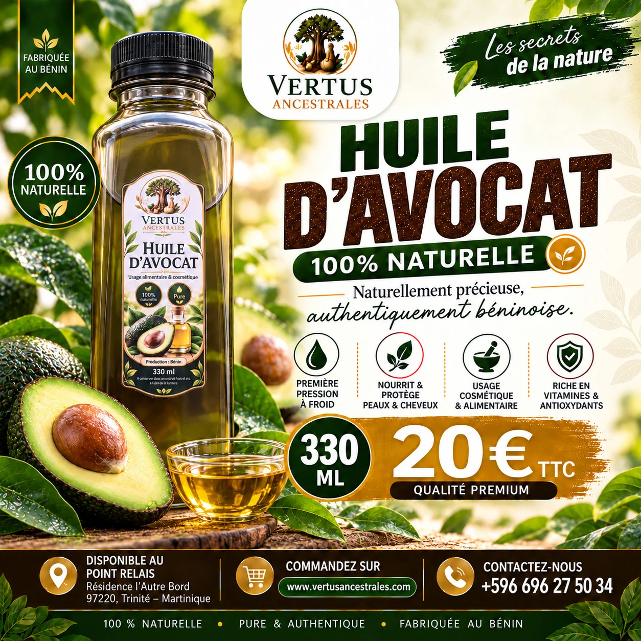 Huile d'avocat 330ml